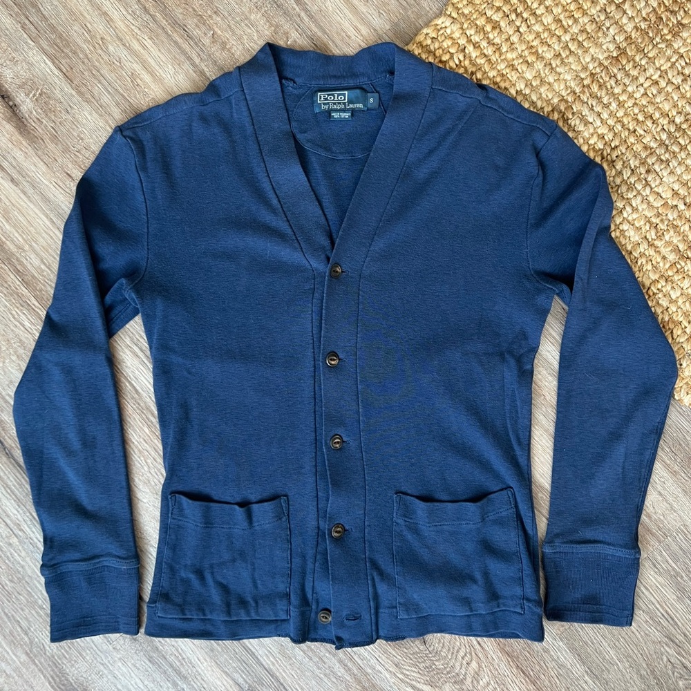 EUC Polo Ralph Lauren Navy Cardigan - Size Small